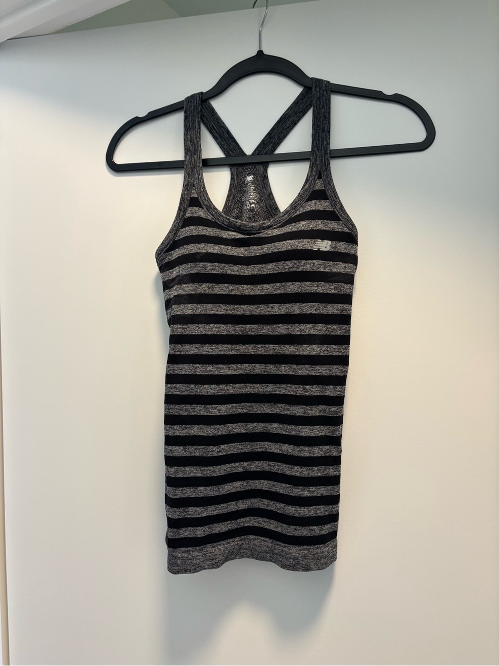 Striped Racerback Tank Top - Black and Gray by New Balance